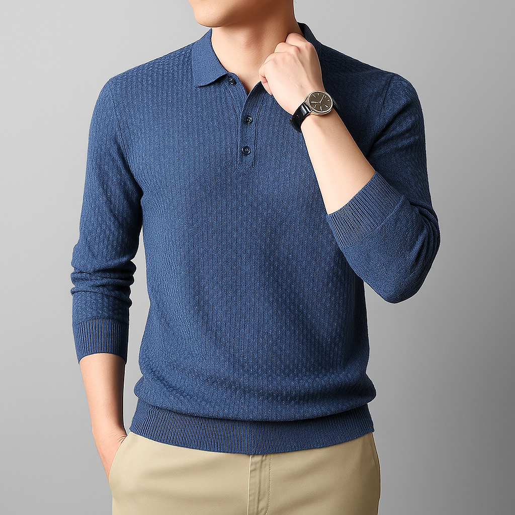 Suéter Polo de Manga Longa Dominus